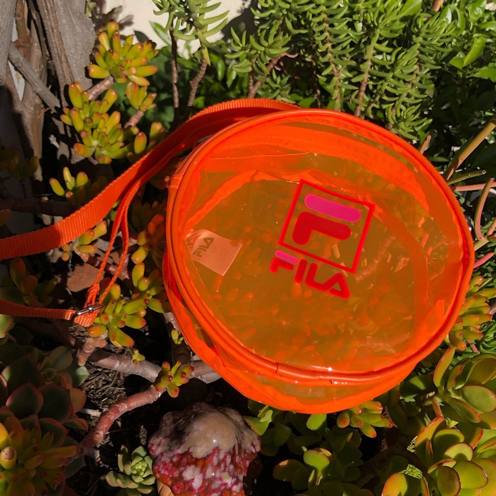 Neon orange FILA purse
